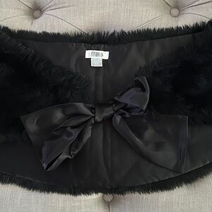 Black Faux Fur Shrug
